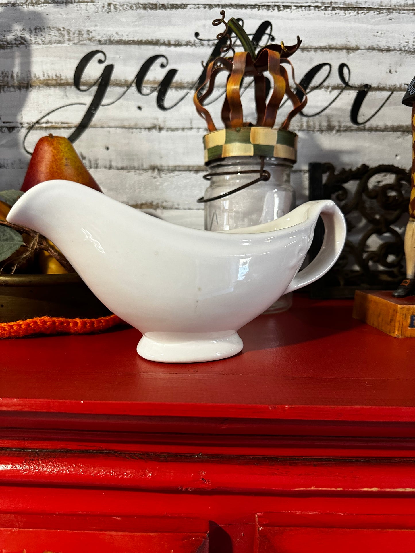 Vintage and Heavy gorgeous condition Ironstone Gravy Boat