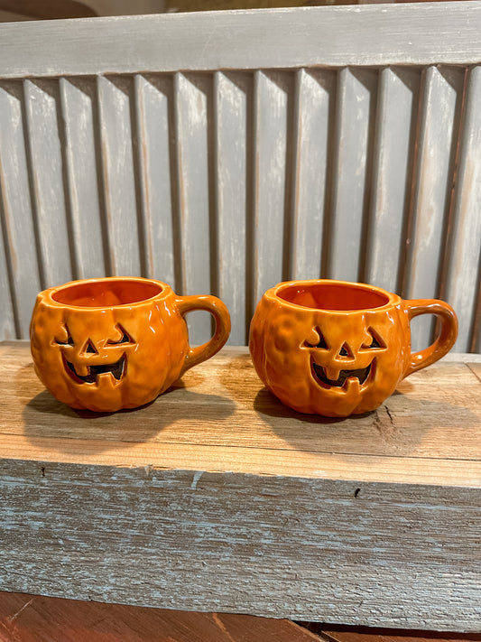 RARE 1984 Enesco Jack O Lantern Pumpkin Mug (priced individually) Portland Find 🎃❤️