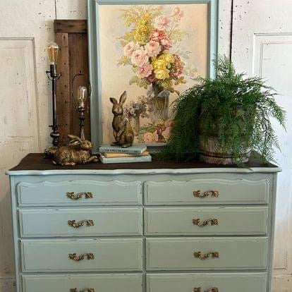 Vintage French Dresser in Duck Egg Blue refinished by Enchanted Owl