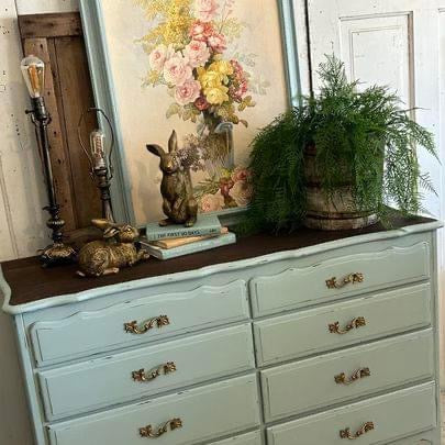 Vintage French Dresser in Duck Egg Blue refinished by Enchanted Owl