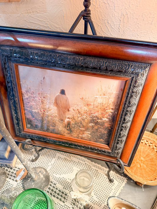 Jesus and Lamb Ornate Frame